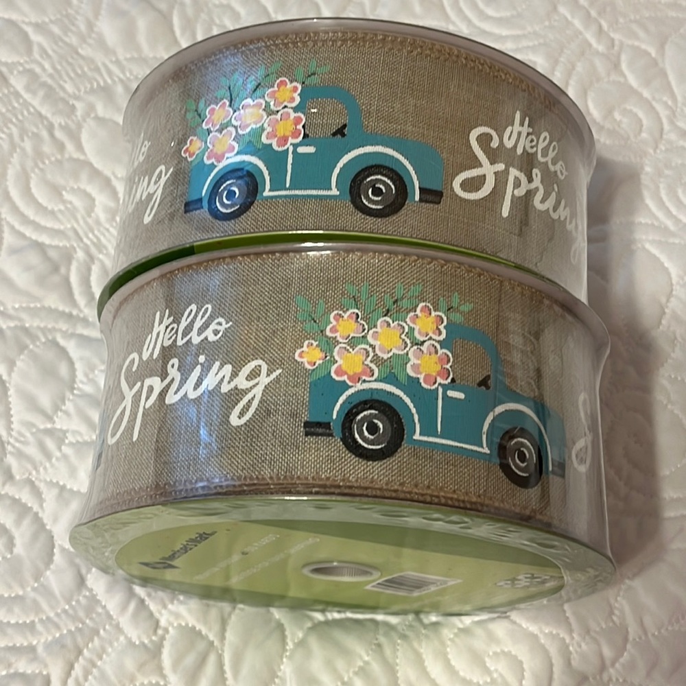 🛻 💐 Hello Spring Members Mark wired ribbon twin pack